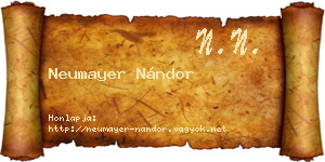 Neumayer Nándor névjegykártya